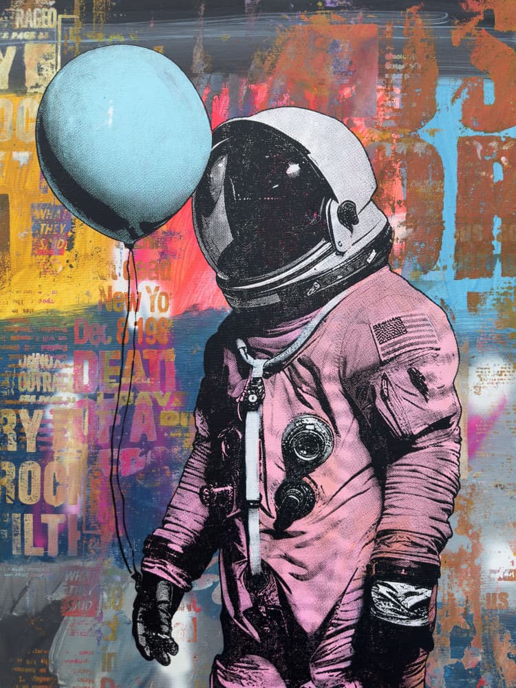 Urban Astronaut With Balloon by Микола Курилюк — canvas wall art
