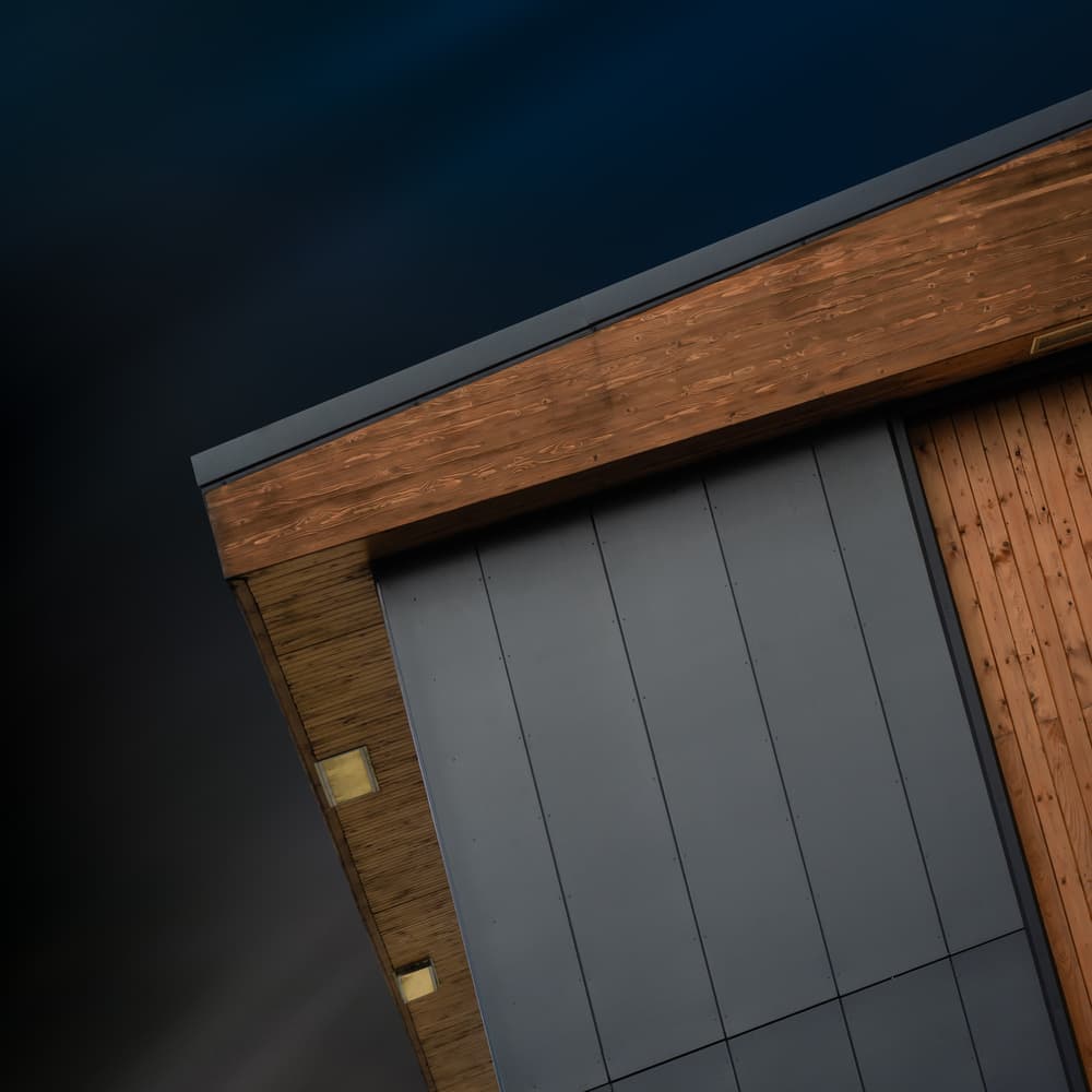 Modern Wood Facade by Luc Vangindertael (laGrange) — canvas wall art