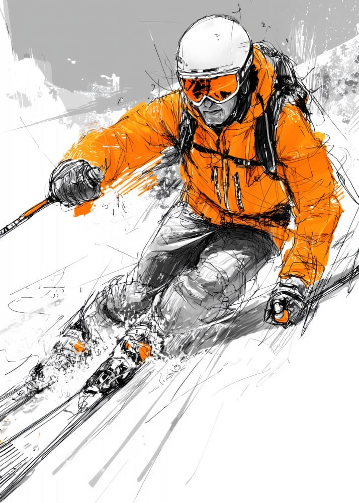 Dynamic Skier Action by Justyna Jaszke — canvas wall art