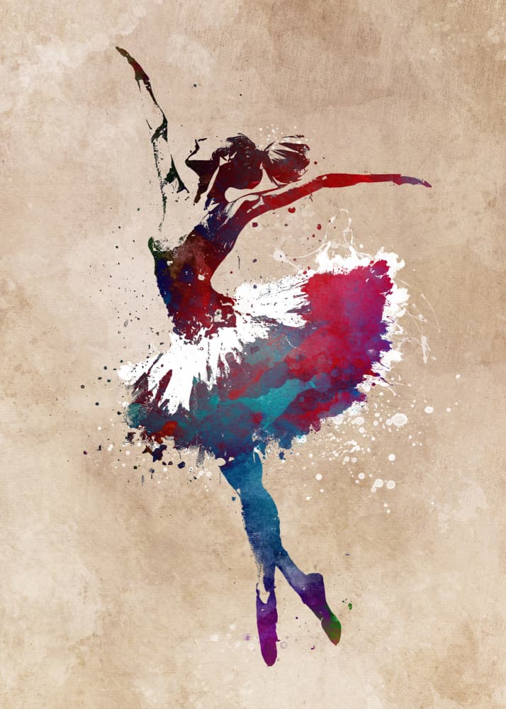 Graceful Ballet Splash by Justyna Jaszke — canvas wall art