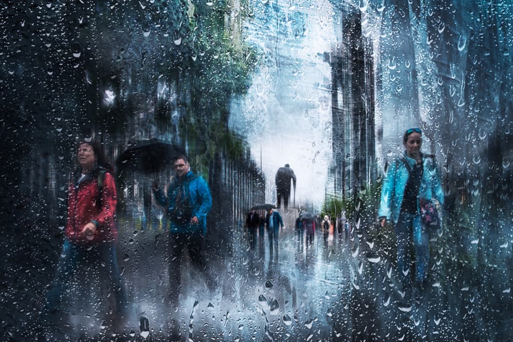 Rainy City Walk by Nicodemo Quaglia — canvas wall art