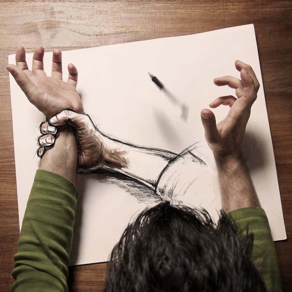 Artistic Hand Illusion by Sebastien DEL GROSSO — canvas wall art