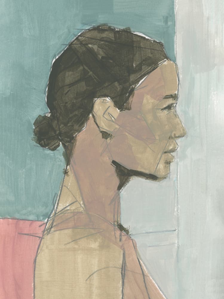 Serene Female Profile by cartissi — canvas wall art