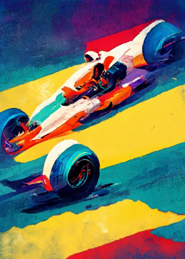 Vibrant Race Car Speed by Justyna Jaszke — canvas wall art