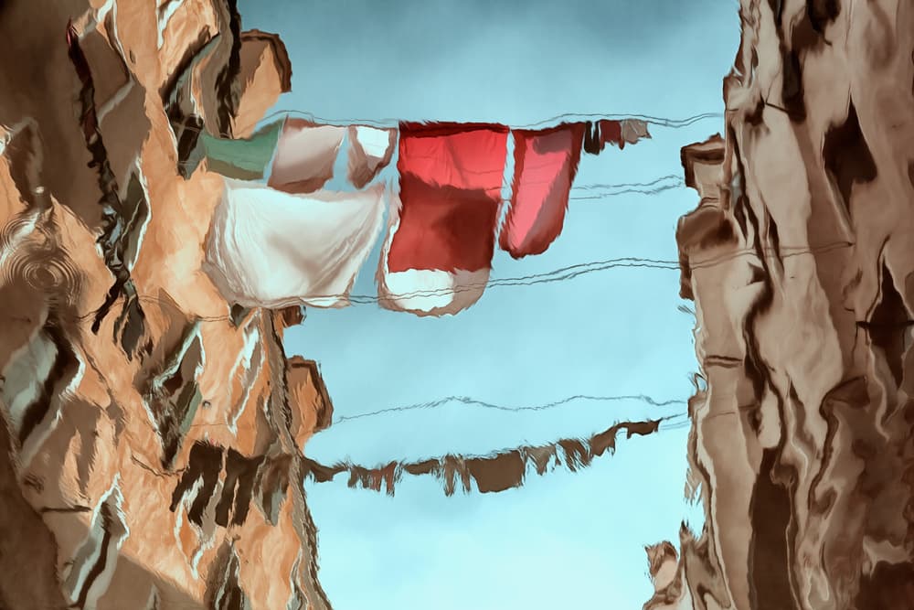 Venice Laundry Reflections by Roswitha Schleicher-Schwarz — canvas wall art