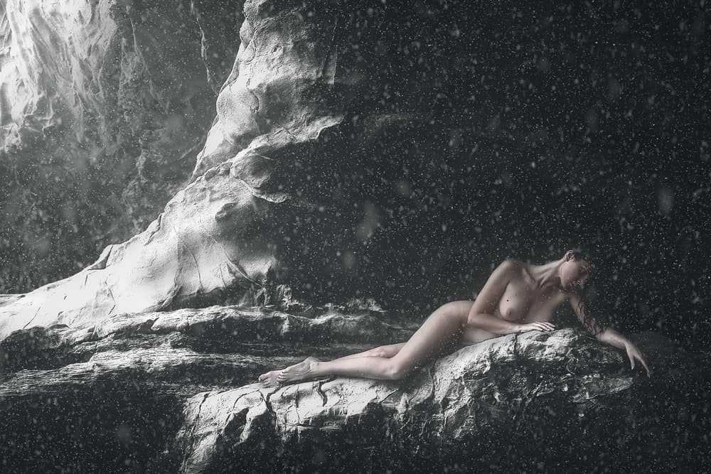 Elegant Cave Nude by Paolo Lazzarotti — canvas wall art