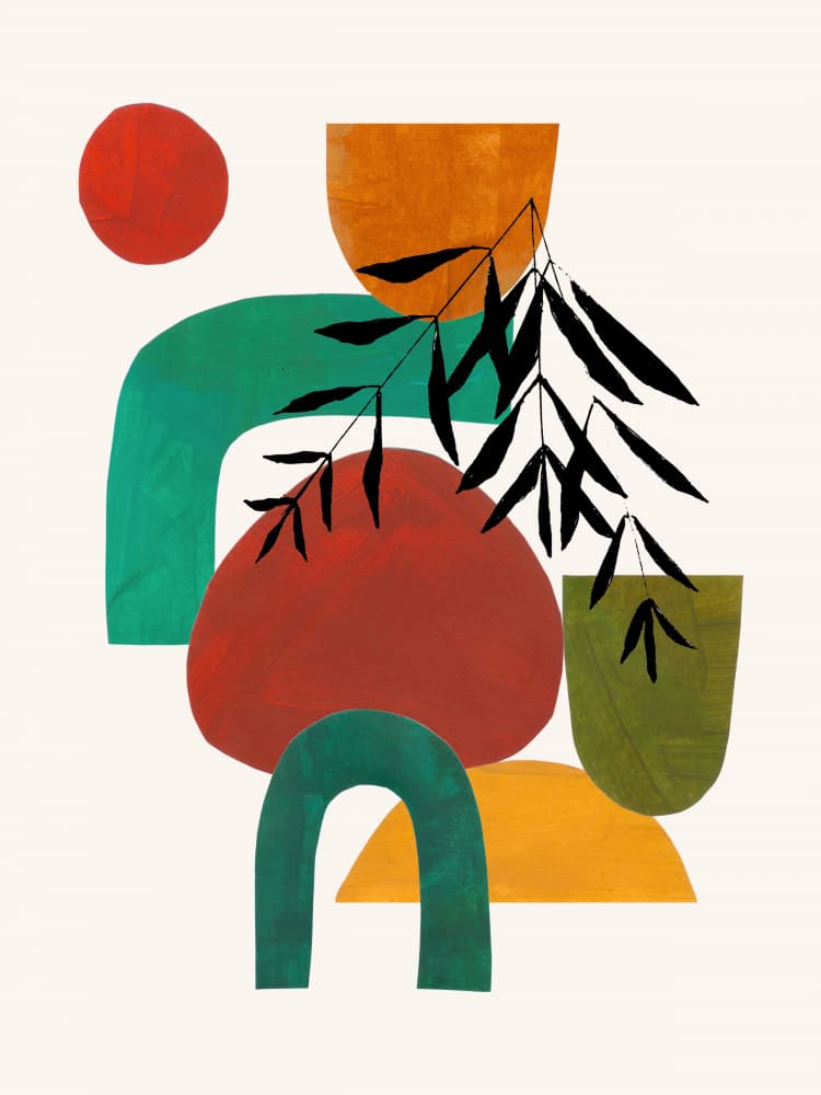 Warm Abstract Botanical Shapes by Ejaaz Haniff — canvas wall art