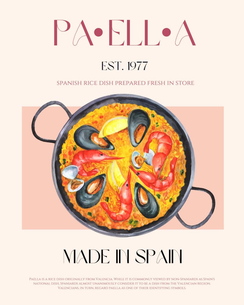 Fresh Seafood Paella by Nazma Khokhar — canvas wall art