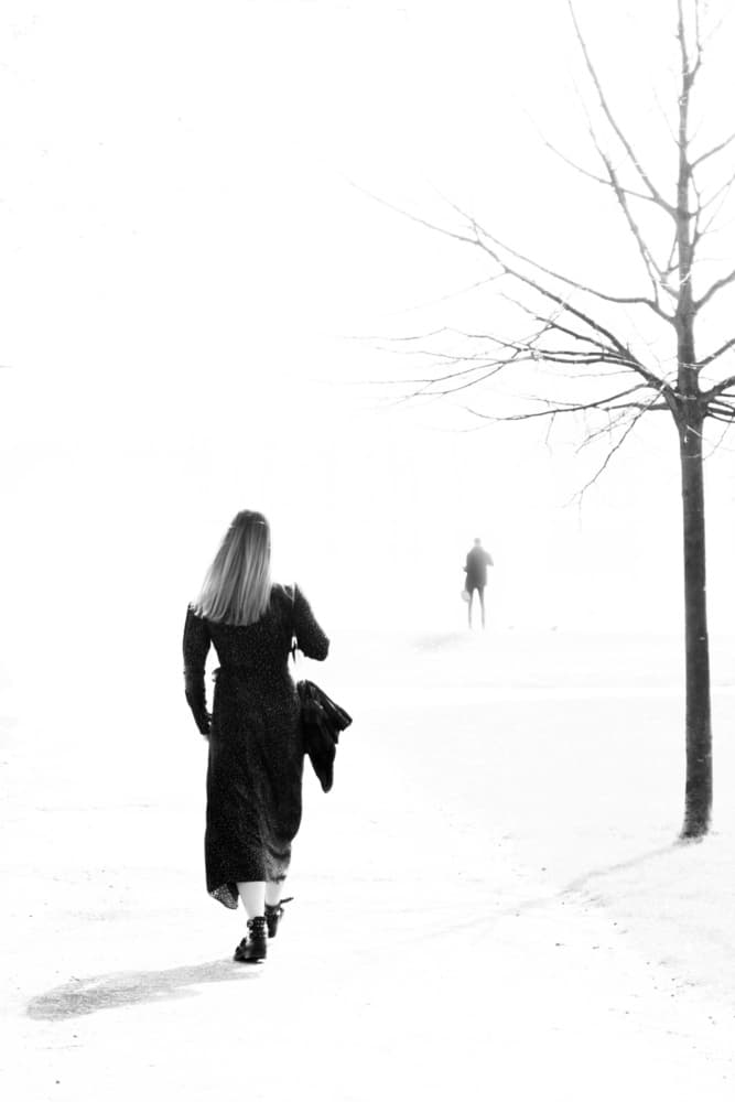 Solitary Winter Walk by Aurelian — canvas wall art