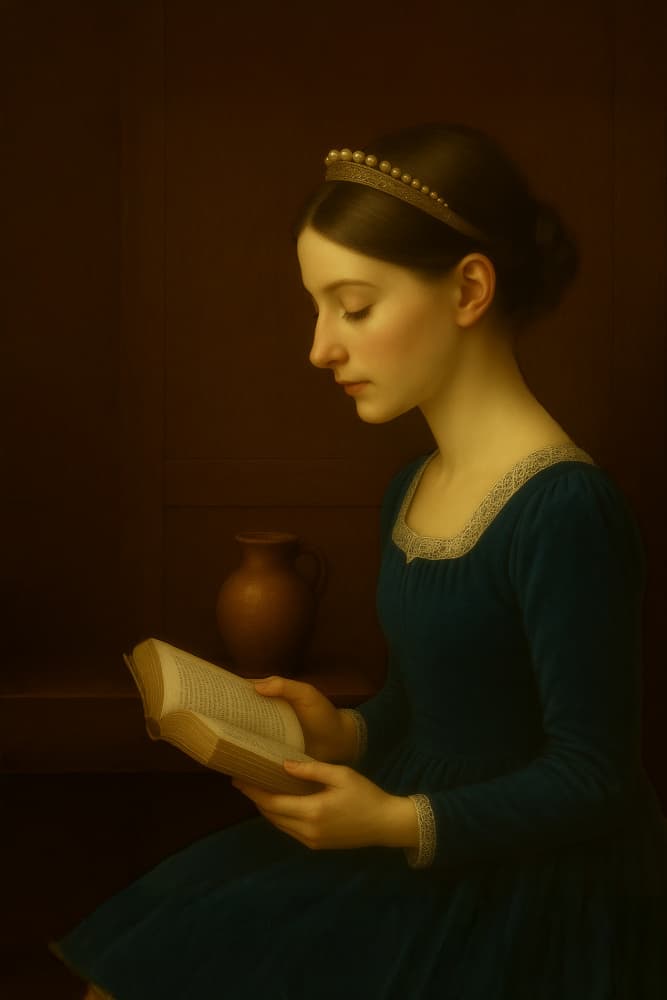 Elegant Woman Reading by Ionel Onofras — canvas wall art