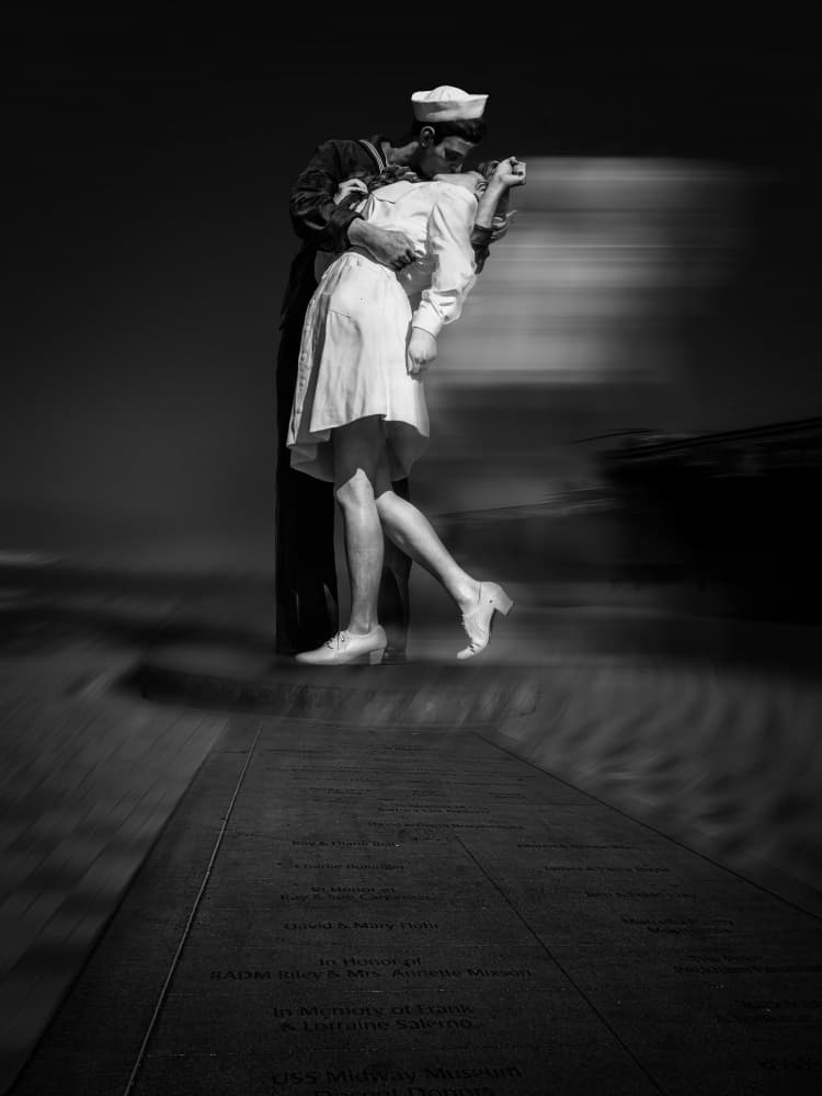 Iconic Sailor Kiss by Frank W. — canvas wall art