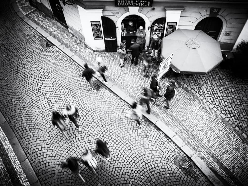 Busy City Street Scene by Roberto Parola — canvas wall art