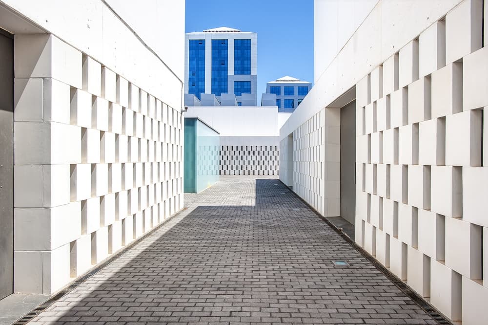 Modern Urban Geometry by Eugenio Pastor Benjumeda — canvas wall art