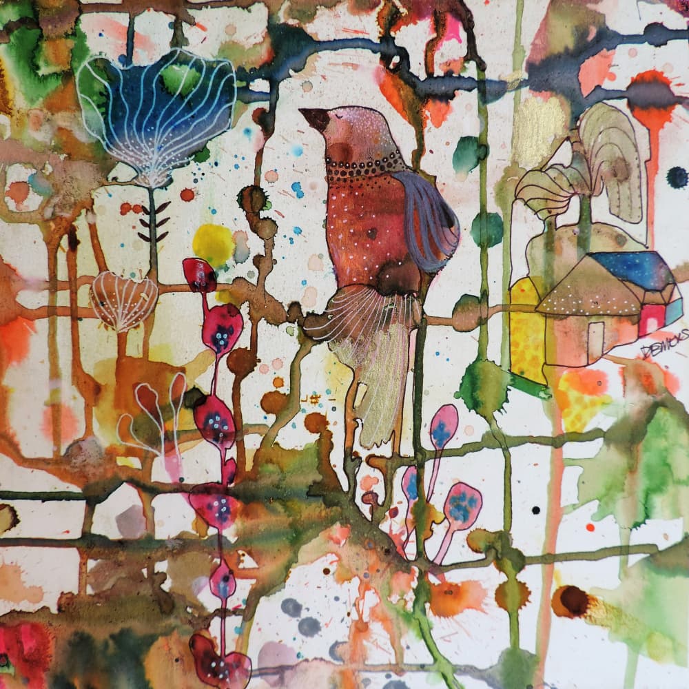 Whimsical Garden Bird by Sylvie Demers — canvas wall art