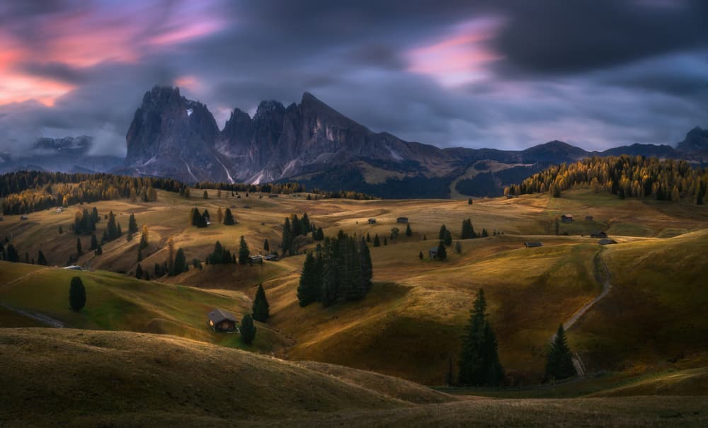 Dramatic Mountain Sunset by Tomasz Rojek — canvas wall art