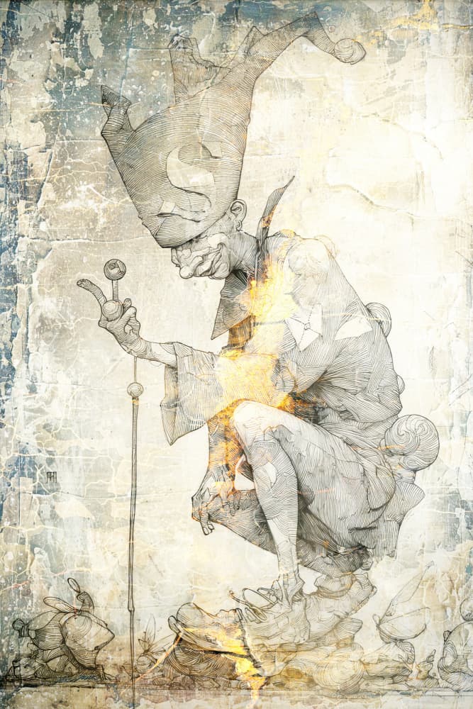 Mystical Jester Character by Rafal Kulik — canvas wall art