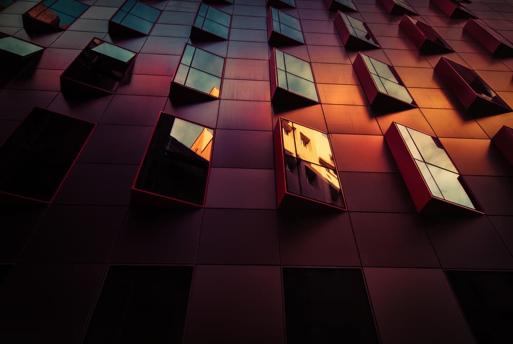 Sunset Building Reflections by Jose Antonio Triviño Sanchez — canvas wall art
