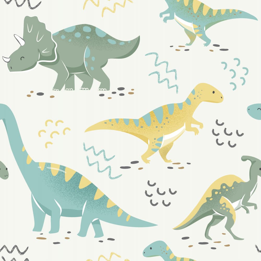 Playful Dinosaur Friends by Weronika Gross — canvas wall art