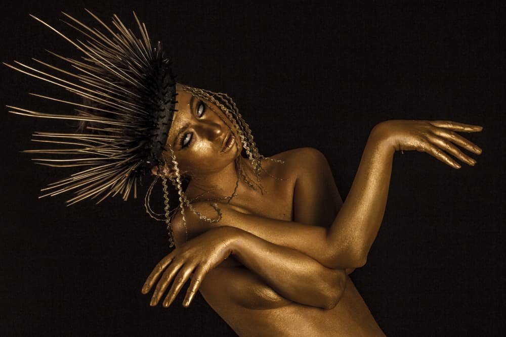 Golden Crown Goddess by Bogdan Bouşcă — canvas wall art