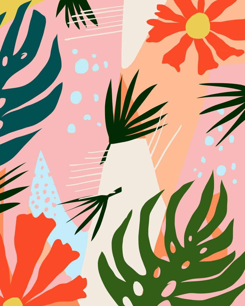 Modern Tropical Blooms by Uma Gokhale — canvas wall art