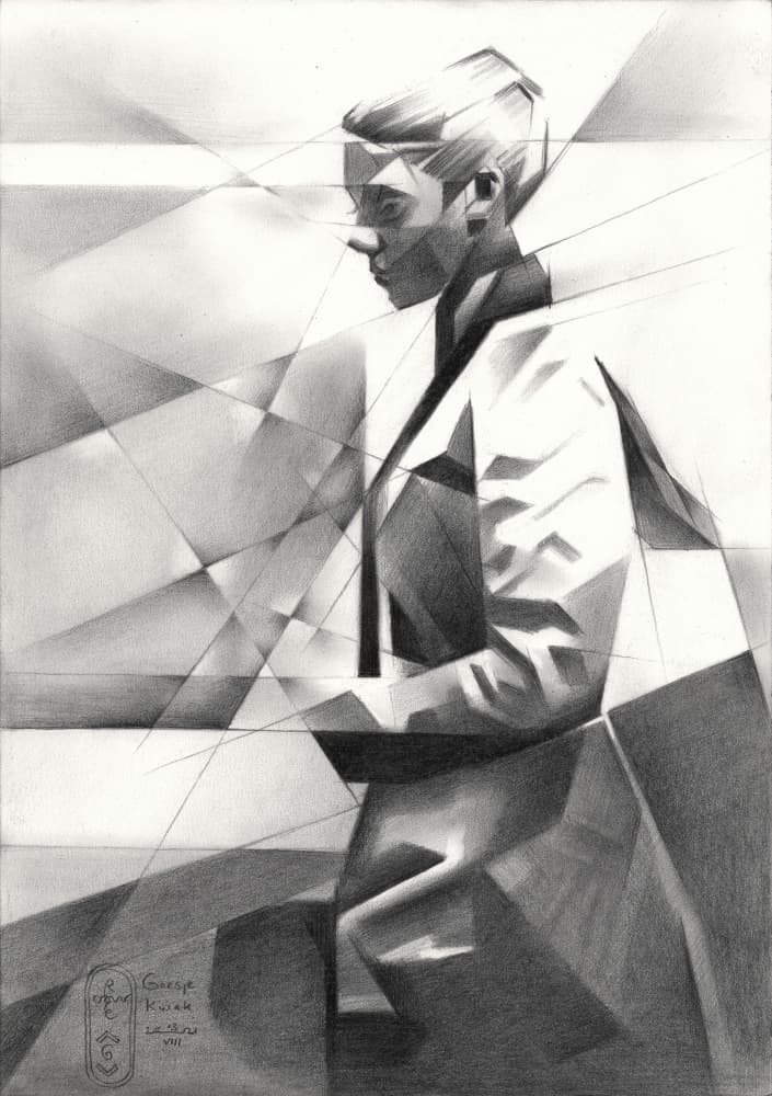 Modern Geometric Portrait by Corné Akkers — canvas wall art