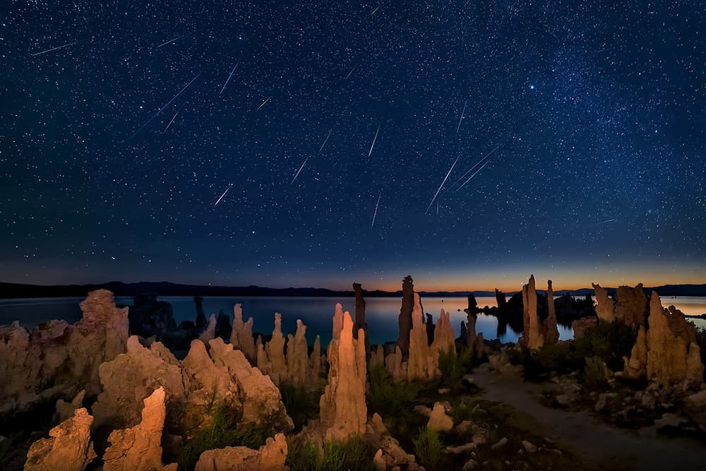 Meteor Shower Over Tufas by Hua Zhu — canvas wall art