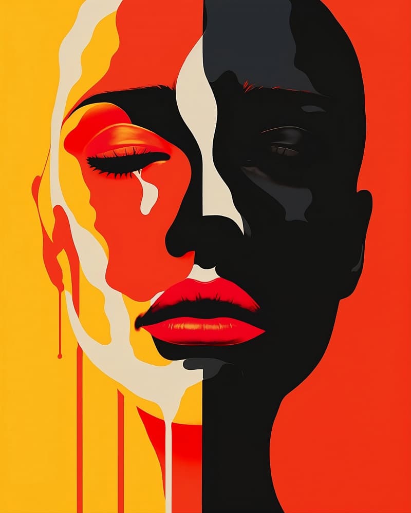 Dramatic Split Face by Emiliano Deificus — canvas wall art