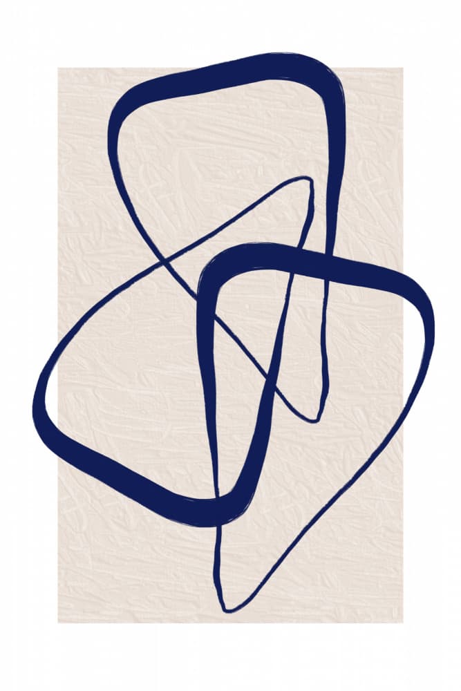 Flowing Blue Forms by Sally Ann Moss — canvas wall art