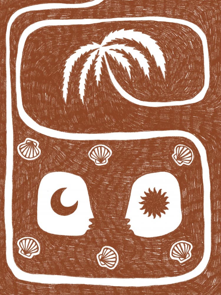 Tropical Duality Dream by Shatha Al Dafai — canvas wall art