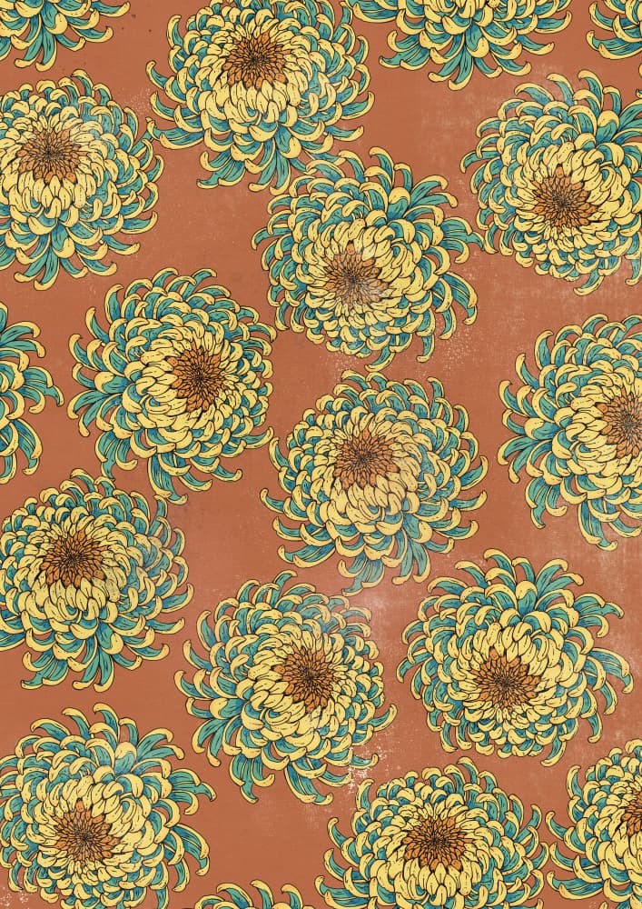 Japanese Chrysanthemum Pattern by Nicholas — canvas wall art