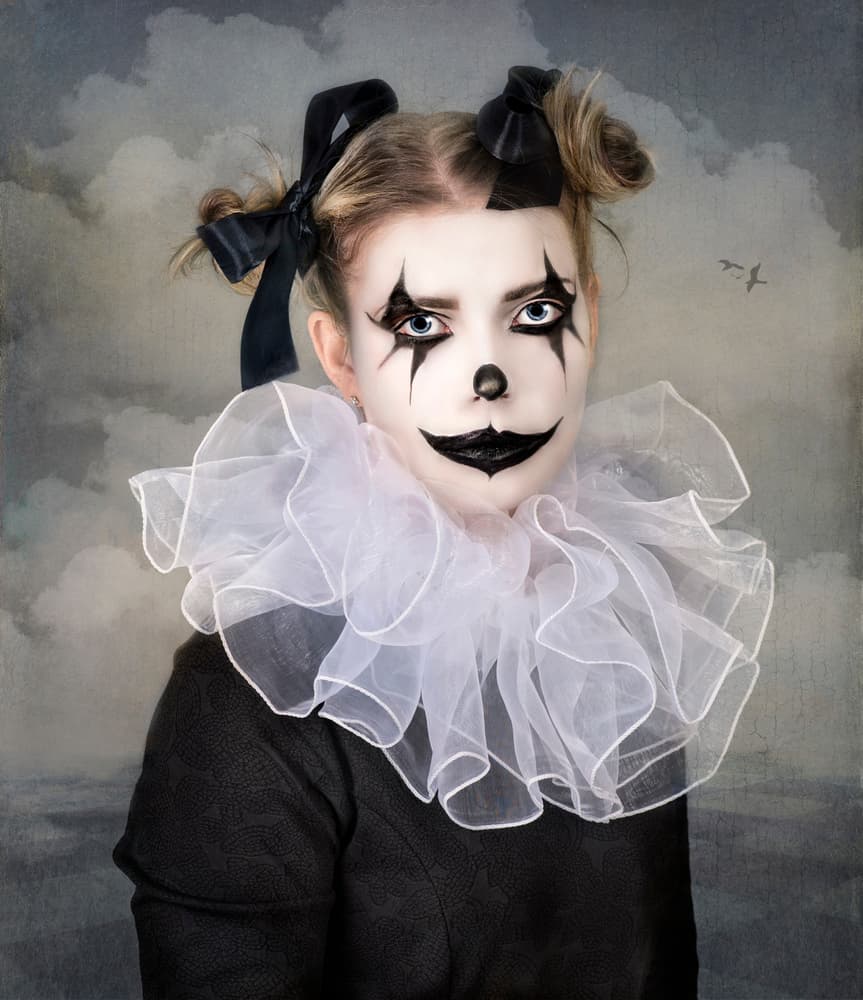 Melancholy Clown Girl by Joan Blease — canvas wall art