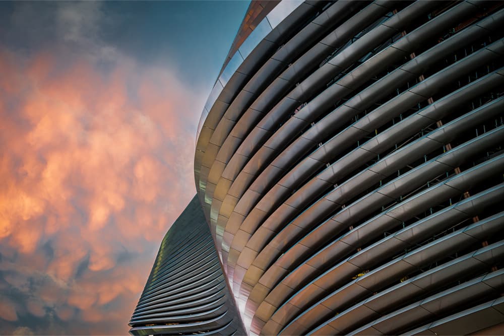 Modern Sunset Architecture by Fernando Molina — canvas wall art