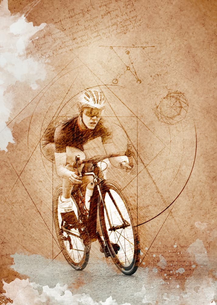 Geometric Cycling Study by Justyna Jaszke — canvas wall art