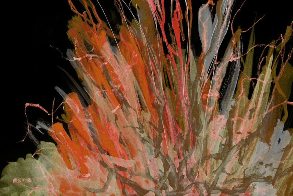 Fiery Abstract Strokes by Lori Ann Folz — canvas wall art