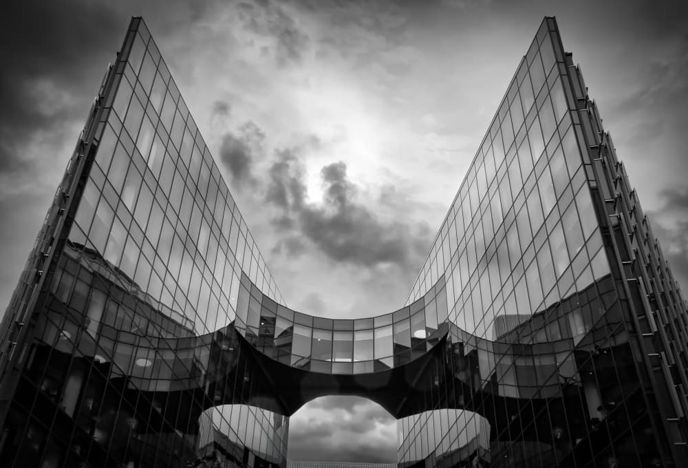Curved Glass Architecture by Angel Villalba — canvas wall art