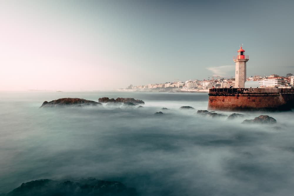 Misty Lighthouse Seascape by Daniel Abramov — canvas wall art