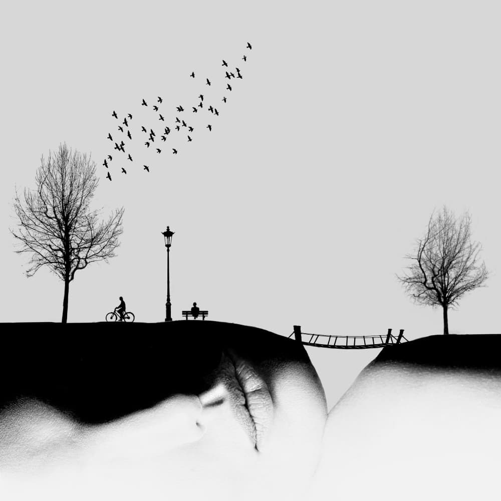 Sleeping Profile Landscape by Hadi Malijani (Malenjani) — canvas wall art