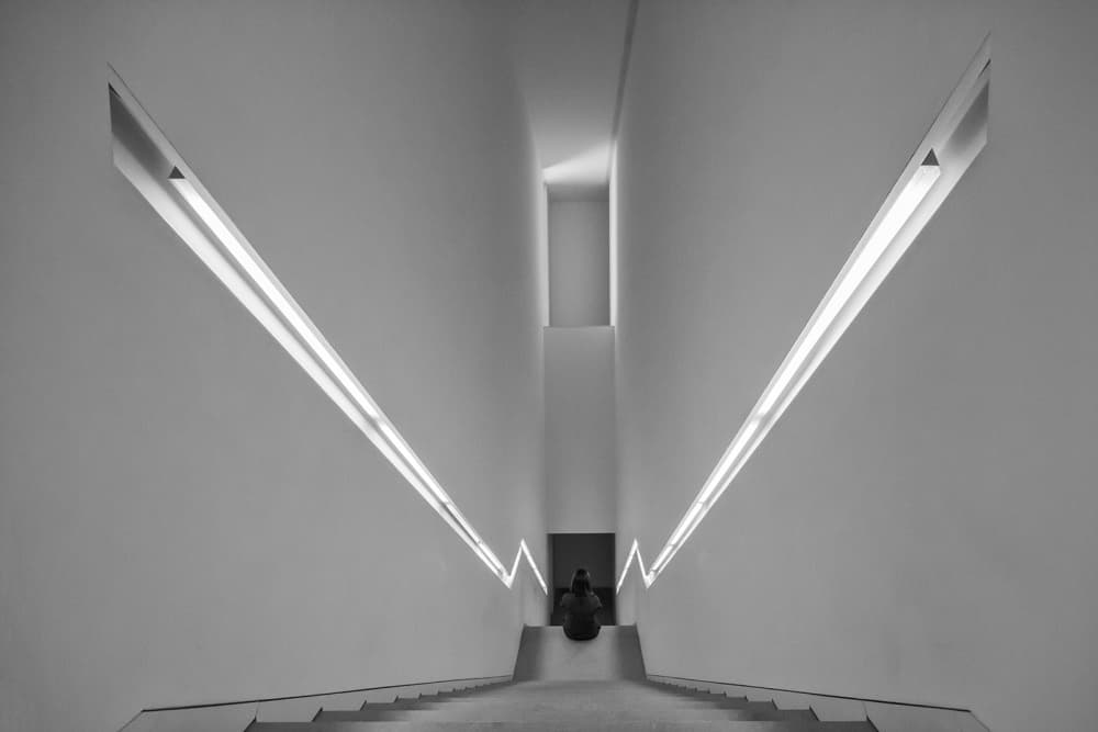 Solitary Staircase Descent by Luis Sarmento — canvas wall art