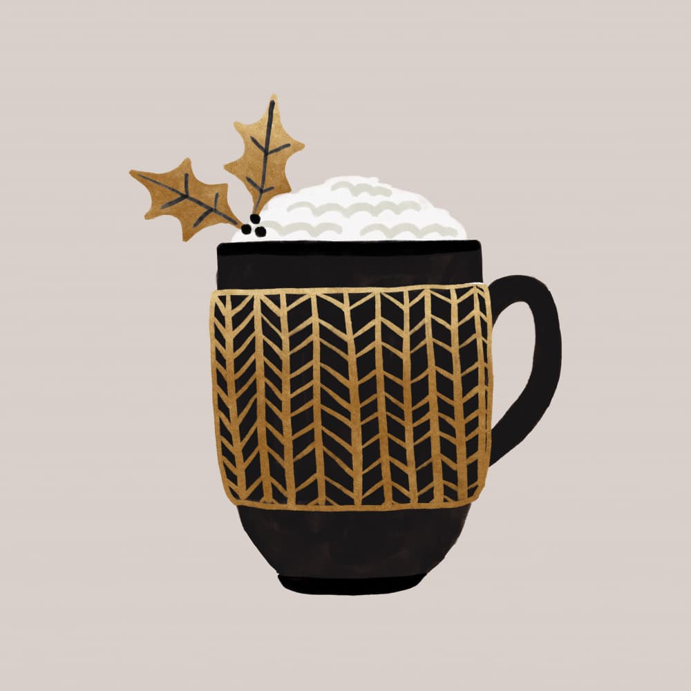Golden Holiday Cocoa by Orara Studio — canvas wall art