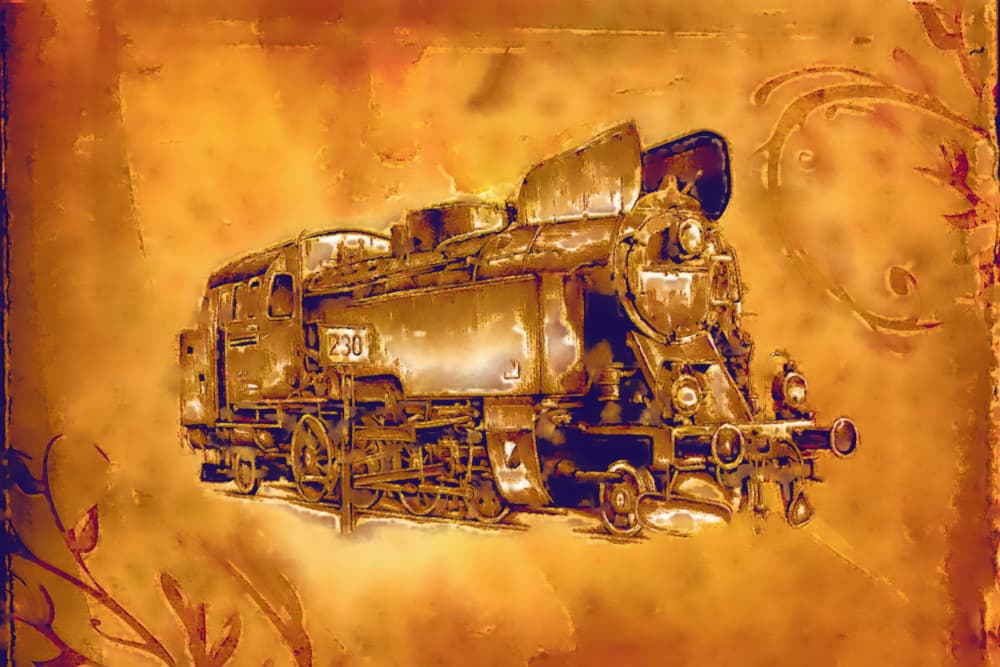 Classic Golden Train by Rafal Kulik — canvas wall art