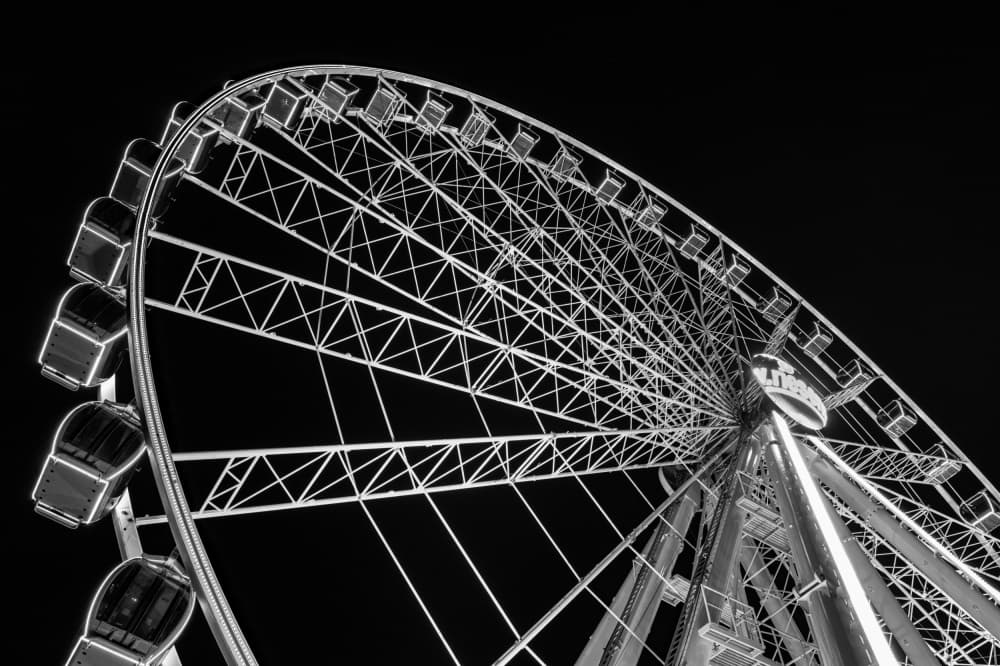 Illuminated Ferris Wheel by Michael Herpers — canvas wall art