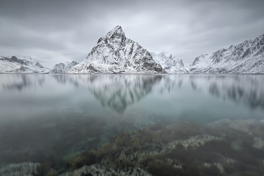 Snowy Mountain Reflection by Raymond Hoffmann — canvas wall art