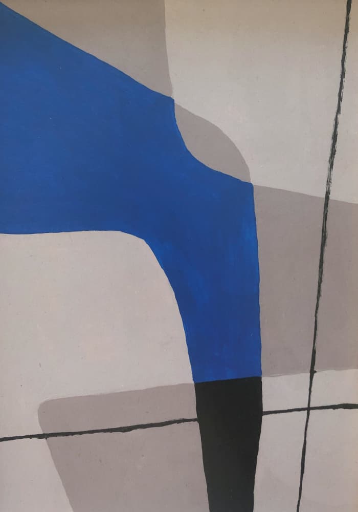 Abstract Blue Grey Design by Aylin Demir — canvas wall art