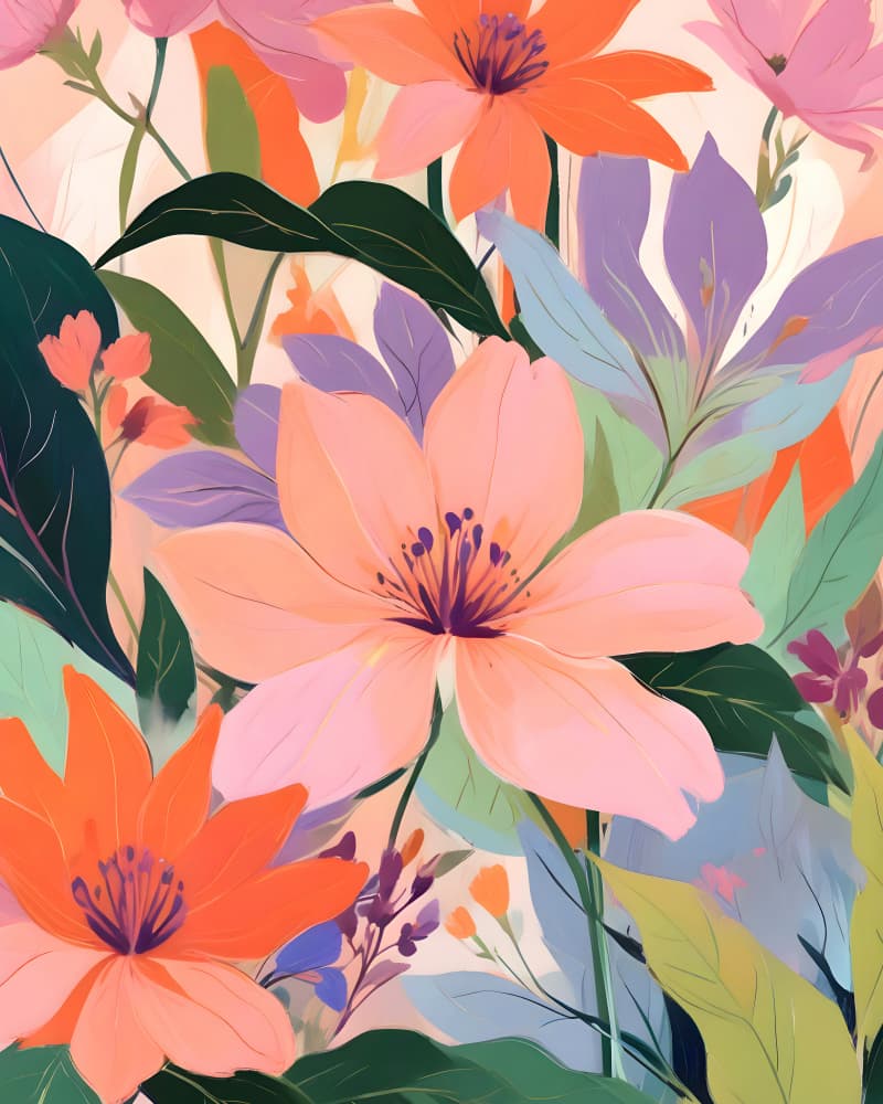 Vibrant Floral Garden by Uma Gokhale — canvas wall art