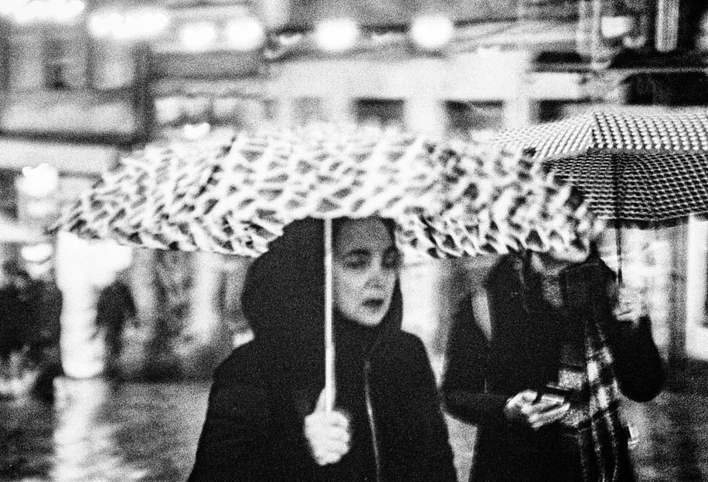 Rainy City Street Walk by Paulo Abrantes — canvas wall art