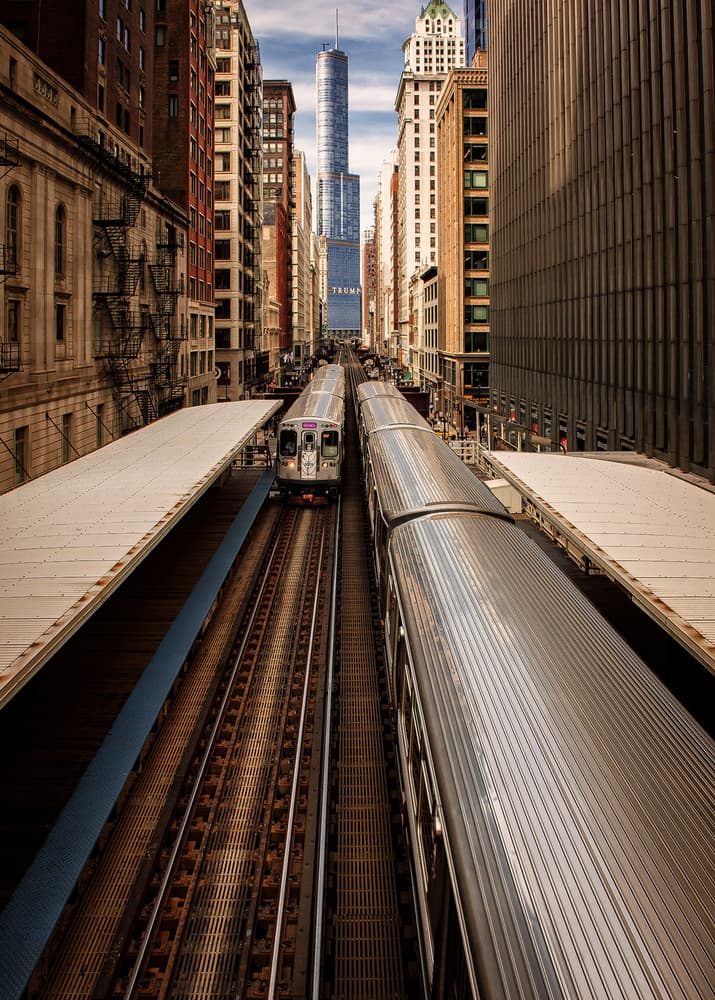Chicago L Train Tracks by Jon  Kinney — canvas wall art