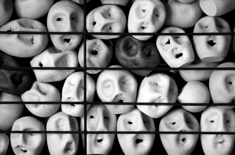 Crowded Abstract Faces by Fernando Alves — canvas wall art