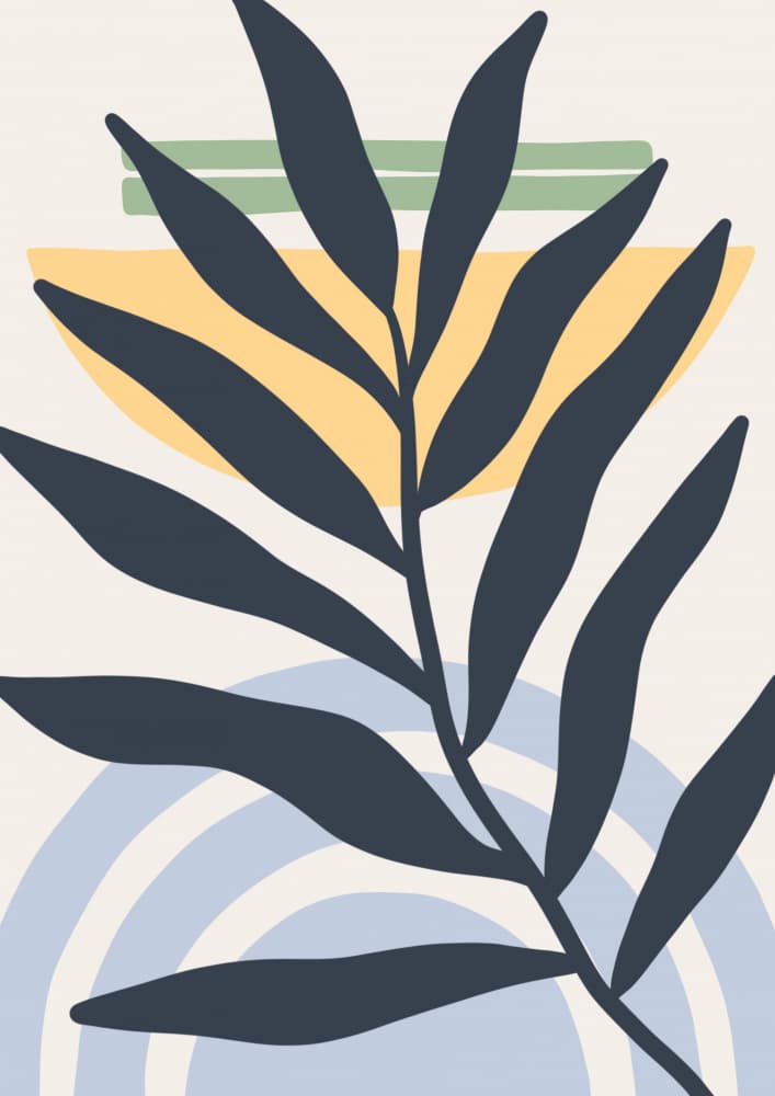 Muted Botanical Curves by Alina Shulhouskaya — canvas wall art
