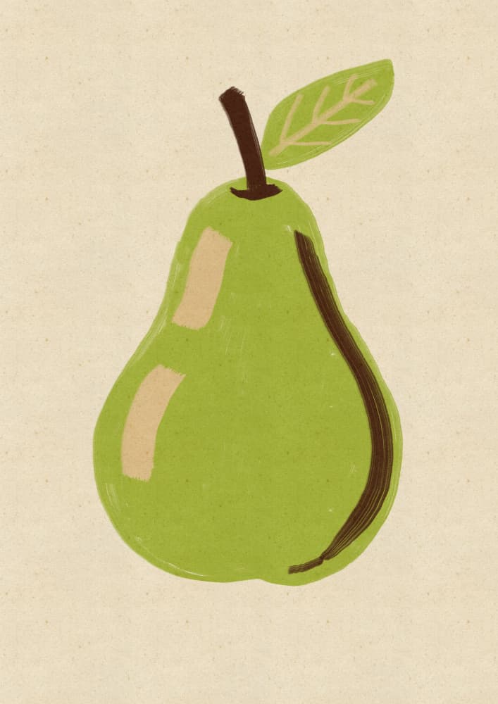 Charming Green Pear by Nicholas — canvas wall art