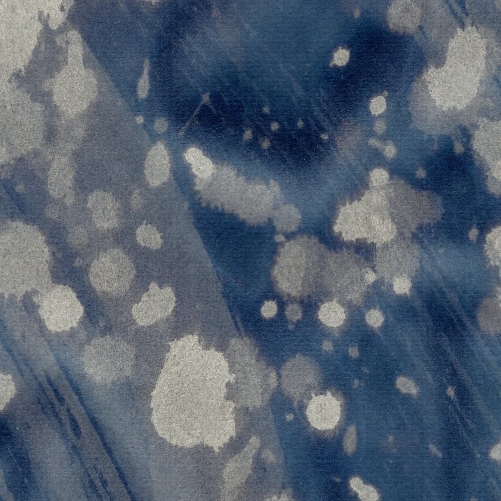 Indigo Silver Splatters by Dina Dankers — canvas wall art